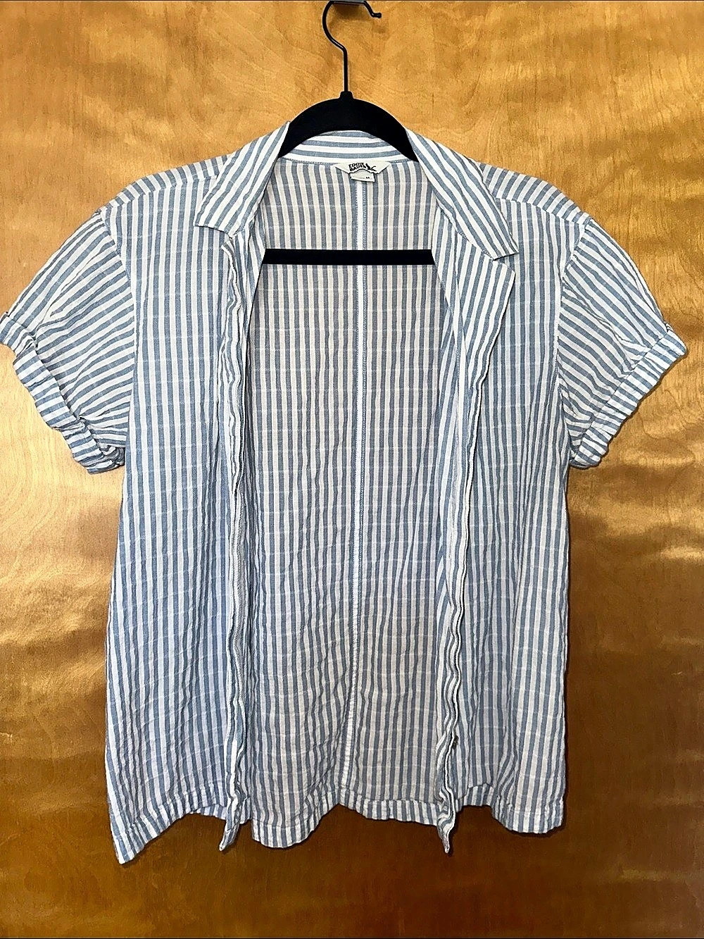 Eddie Bauer Striped Short Sleeve Shirt in Blue & White